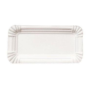 Paper plate white square uncoated