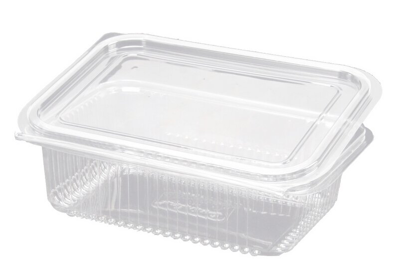 Salad bowls PET 1000cc with hinged lid 