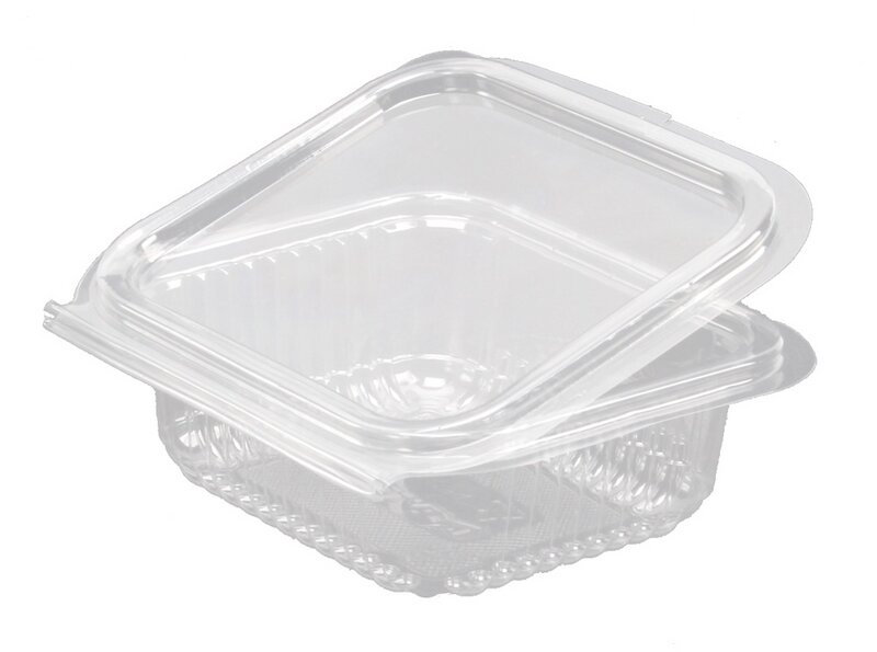 Salad bowls PET 250cc with hinged lid 