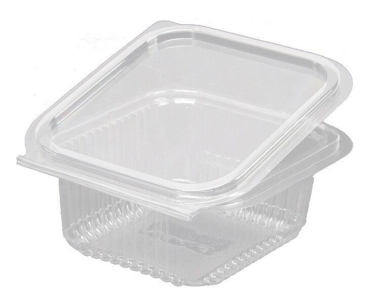 Salad bowls PET 500cc with hinged lid 