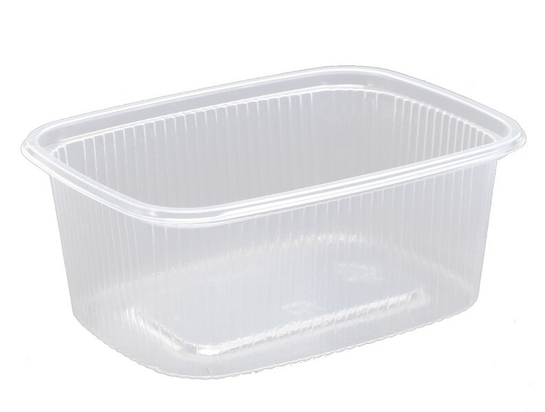 Feinkostbecher eckig PP transparent 200ml 