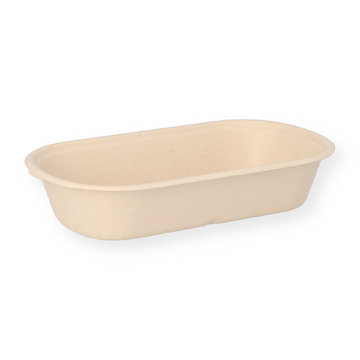Bagasse bowl brown 800ml 23,5x13x5cm