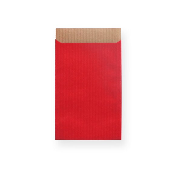 Gift bag uni red 7x9+2cm flap 