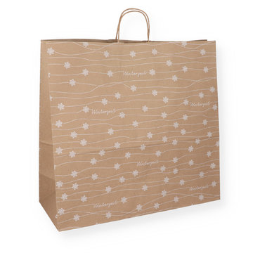 Paper carrier bags brown "Wintertime" 45+17x42,5cm Christmas bags