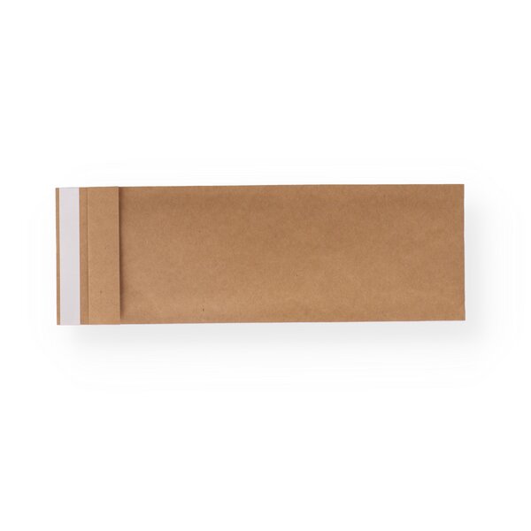 Cutlery bags 85x250mm brown with self-adhesive closure 