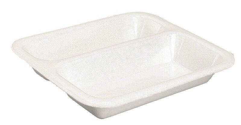 Menu tray XPS 265x247x40mm 2-section 