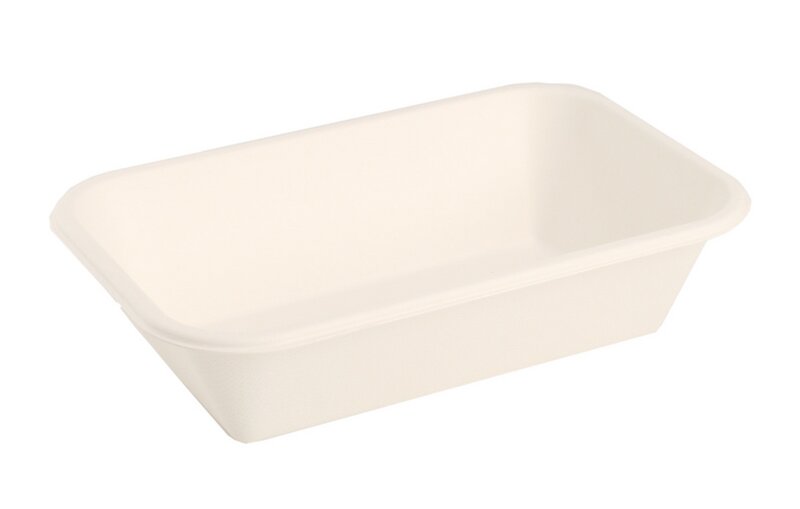 Bagasse-Tray weiß 180x120x25mm 