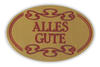 Produktbild Etiketten ALLES GUTE rot auf gold 38mm x 25mm