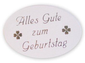 Etiketten Alles Gute zum Geburtstag weiß/gold 38mm x 25mm 