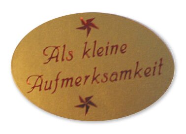 Etiketten Als kleine Aufmerksamkeit gold/rot 38mm x 25mm 