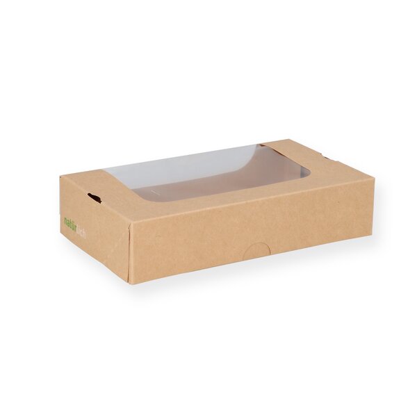 Multi-Box S brown Kraft with PET window 160x90x45mm 