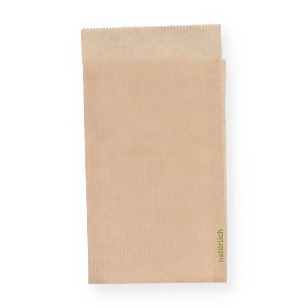 Flat bag brown "Natural" 8,5x13,2cm+flap 