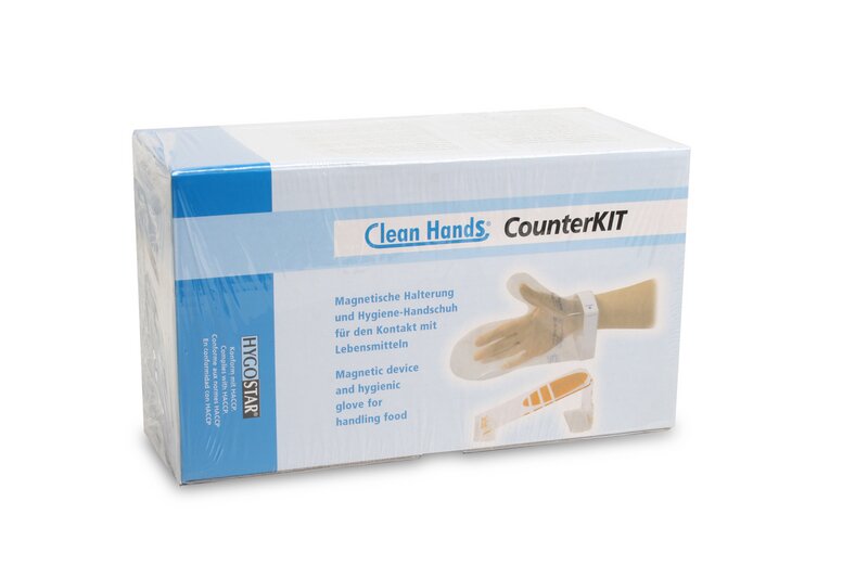 Clean Hands Singlekit Einmalhandschuhe und Halterung 