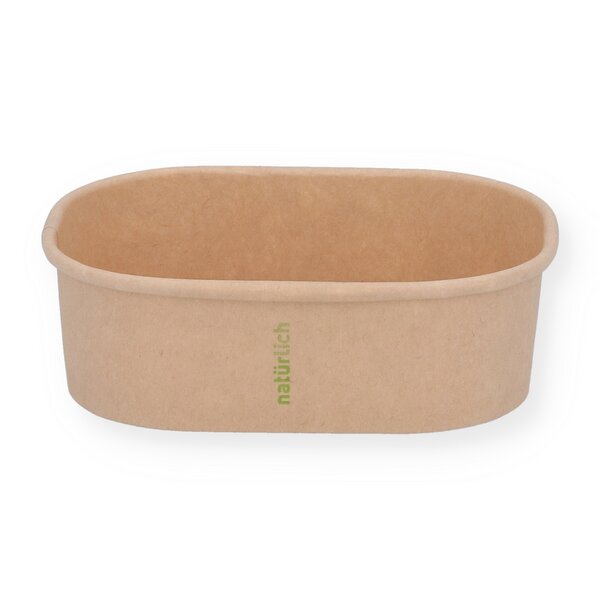 Rectangular delicatessen cup made of brown hard paper 125cc 
