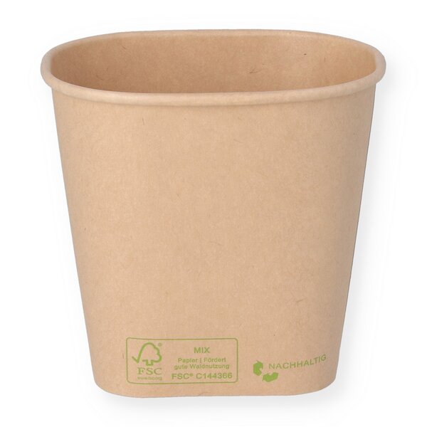 Delicatessen cup hard paper brown rectangular for 500cc 