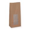Produktbild Blockbodenbeutel braun mit Pergaminfenster 90 + 50 &times; 205 mm