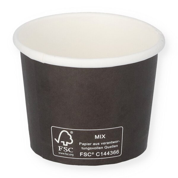 Dressingbecher Hartpapier schwarz 80ml (3oz) 