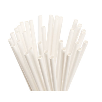 Paper straws white 6x200mm