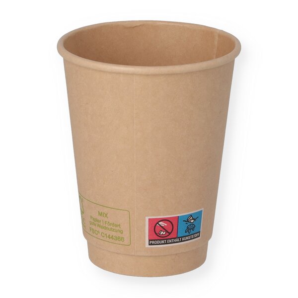 Double wall mug brown 0.3l "Natural" Coffee To Go thermo mug 