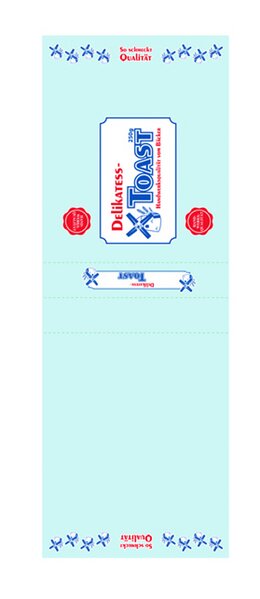 Flachbeutel LDPE "Delikatess-Toast" 22x39cm+2x4cm 