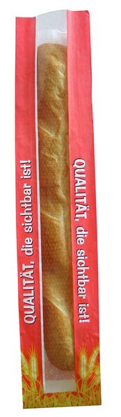 Visible strip bag for baguette with neutral print 12+5.5x58cm 