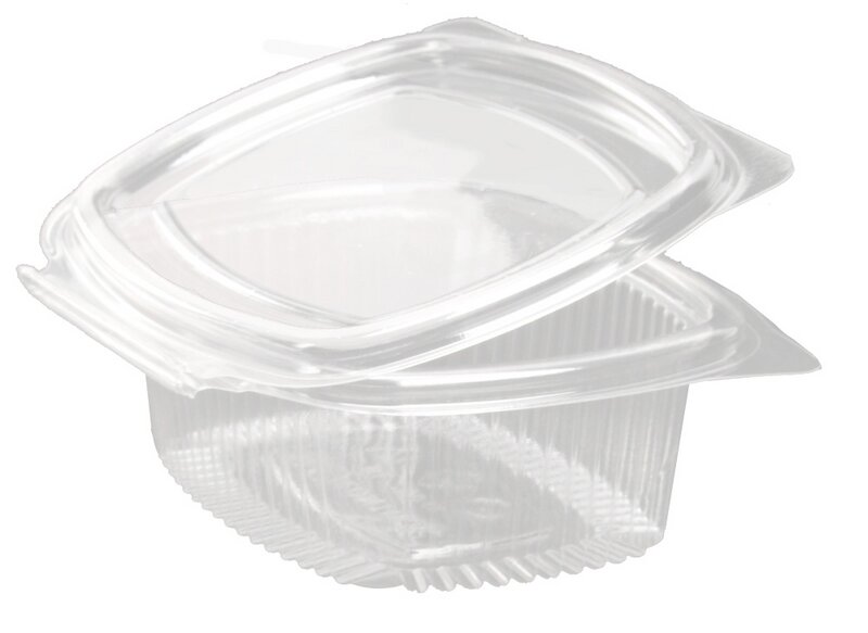 Salatbox oval R-PET 500 ml mit Klappdeckel 