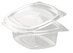 Salad box oval R-PET 500 ml with hinged lid 