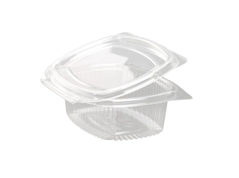 Salatbox oval R-PET 250 ml mit Klappdeckel 