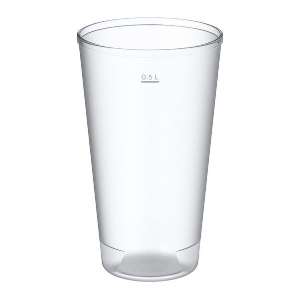 Mehrwegbecher Kaltgetränkebecher 0,5 Liter Clear Cups 500ml gefrostet 