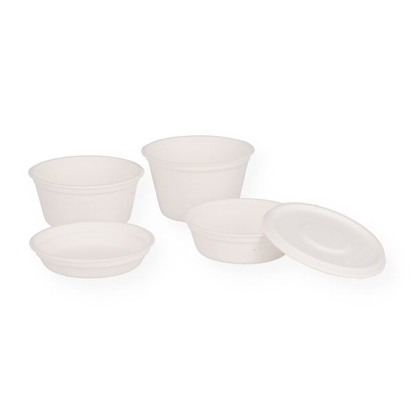 Bagasse Dressingbecher weiß 30ml Ø77xØ58x15mm 