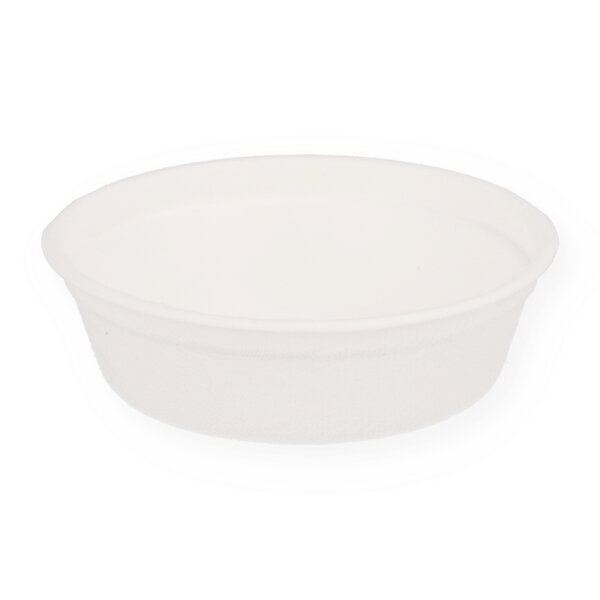 Dressingbecher aus Bagasse weiß 50ml Ø77x22,5mm 