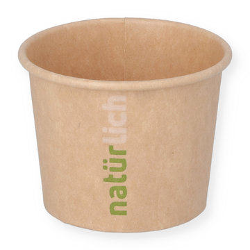 Brown dressing cup made of hard paper