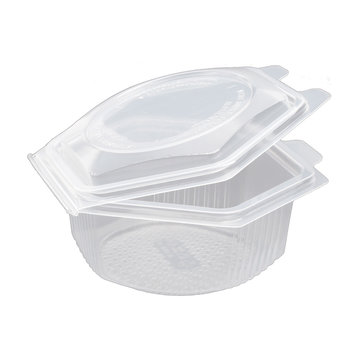 Salad box with lid, hexagonal