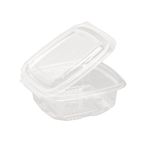 Salatbox rechteckig RPET 250ml mit Klappdeckel 