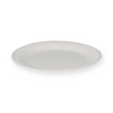 Organic paper plate white plastic-free 23cm uncoated compostable