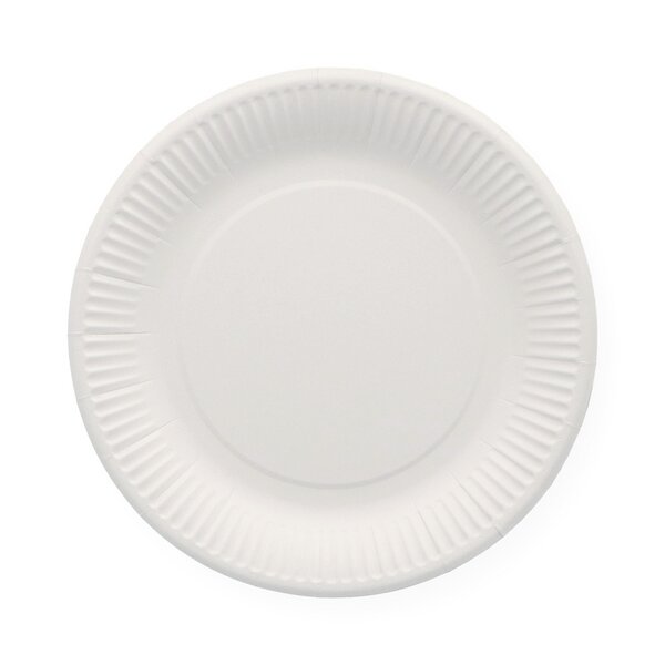 Organic paper plate white plastic-free 23cm uncoated compostable 