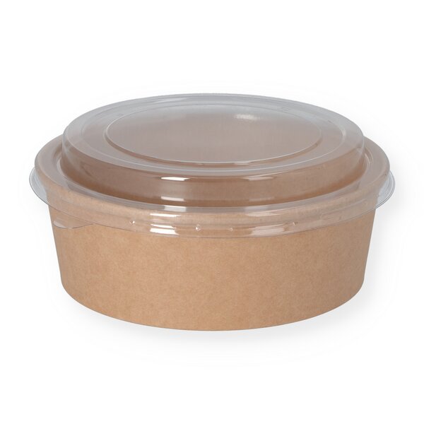 Salad Bowl brown Kraft round 185mm 1200ml/40oz 