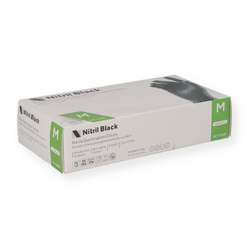 Einmalhandschuhe Nitril schwarz ungepudert Gr&ouml;&szlig;e M
