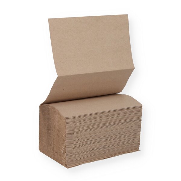 Dispenser napkins Interfold 2-ply natural brown 16.5x20cm 