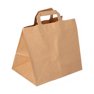Paper carrier bag brown 26+20x28cm