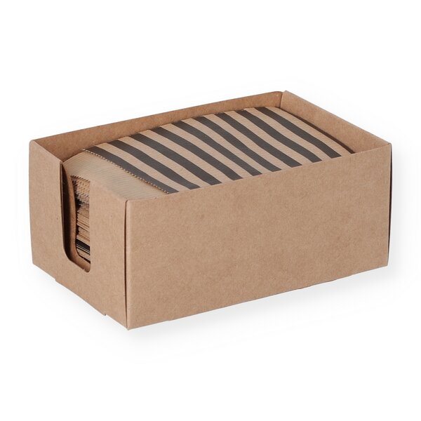 Geschenkflachbeutel Streifen schwarz 7x9+2cm Klappe 