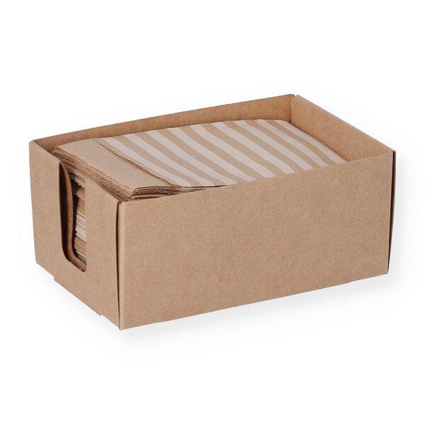 Geschenkflachbeutel Streifen weiß 7x9+2cm Klappe 