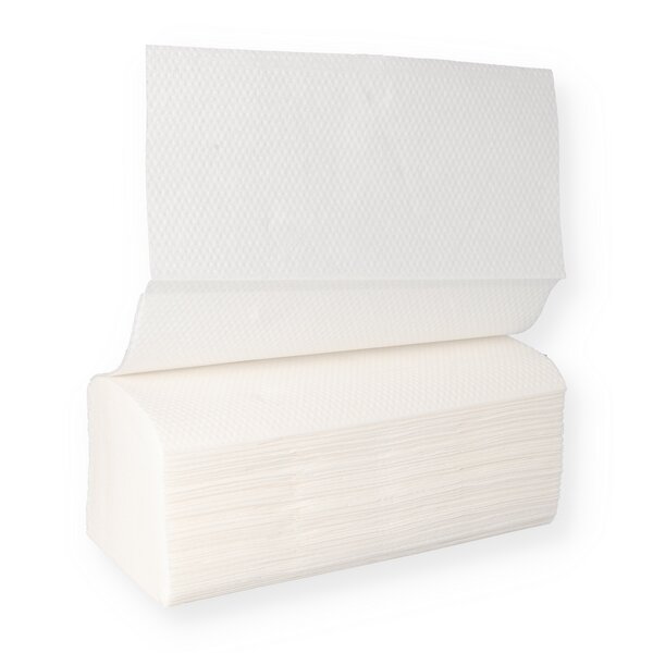 Handtuchpapier wei&szlig; 23x23 2-lagig Zellstoff V-Falz 20 x 160 Blatt 