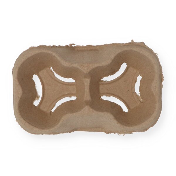 Cup holder made of ground wood for 2 cups 