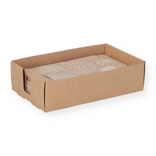 Gift bag circles white 9,5x14+2cm flap 