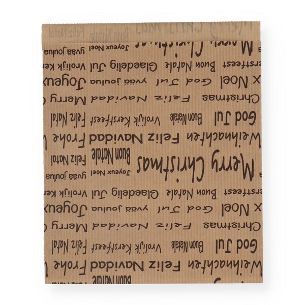 Geschenkflachbeutel Schrift schwarz 16x18,5+2cm Klappe 
