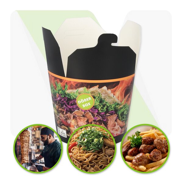 Dönerboxen rund 450ml / 16 oz 
