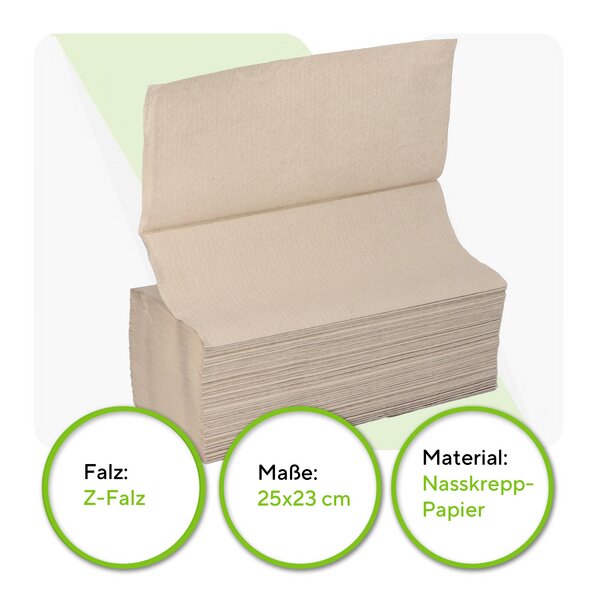 Papierhandtücher 1-lagig natur Z-Falz 25x23cm 5.000Blatt 