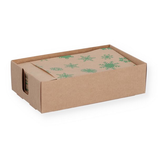 Gift bag flakes green 9,5x14+2cm flap 