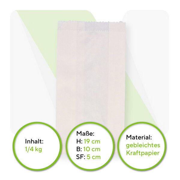 Baker's bags 10+5x19cm Baker's gusset bags white 